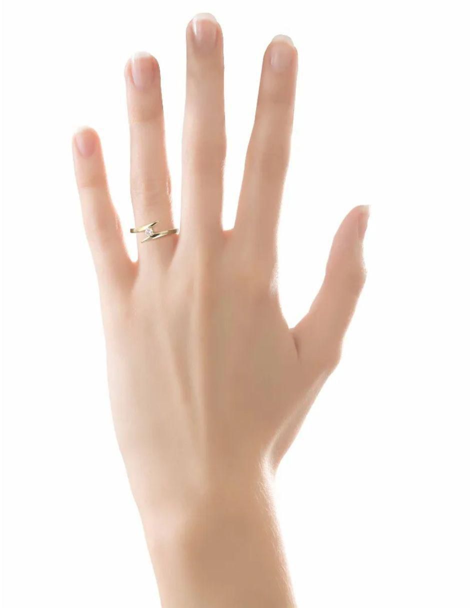 Solitario de oro amarillo 14 k diamante 3