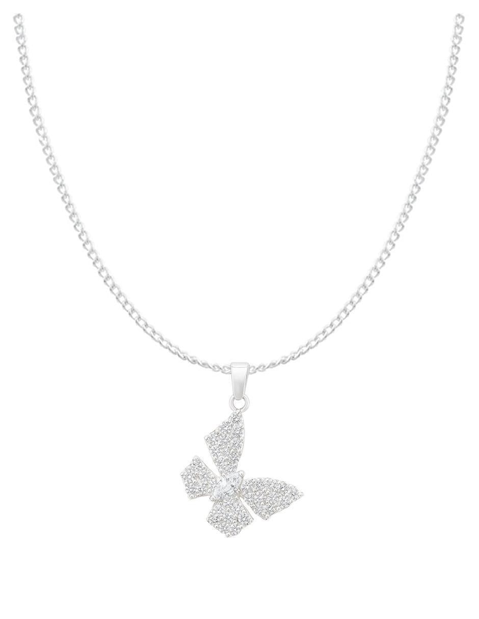 Collar con dije de mariposa de plata P 925 Collar con dije de mariposa de plata P 925