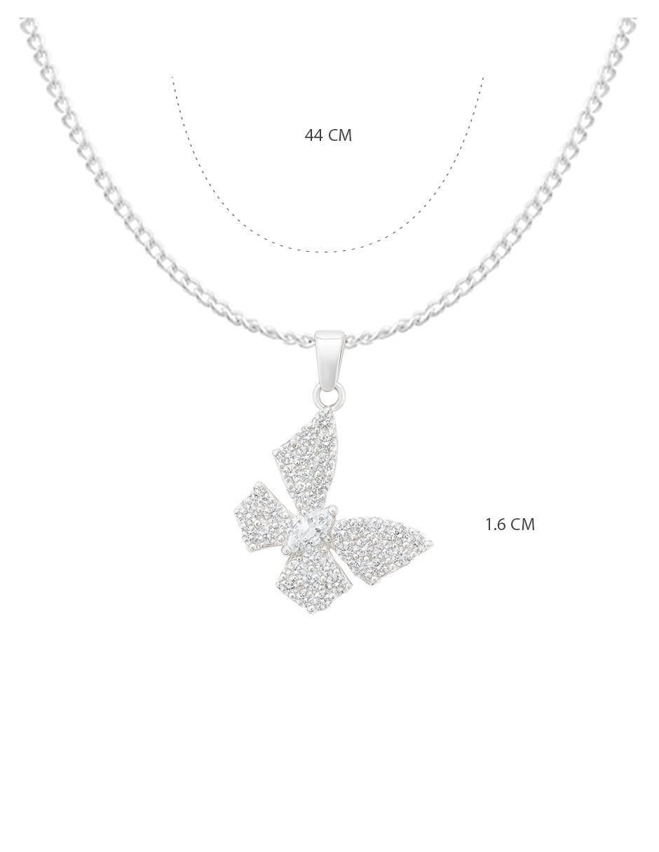 Collar con dije de mariposa de plata P 925 6