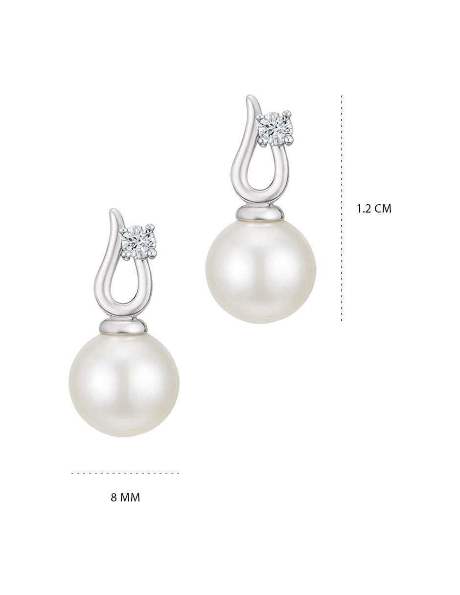 Aretes cortos de plata P 925 con acabado plateado 6