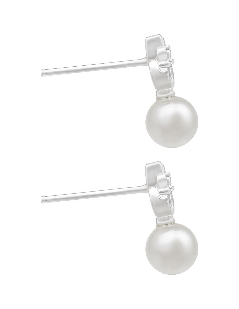 Aretes cortos de plata P 925 con acabado plateado 4