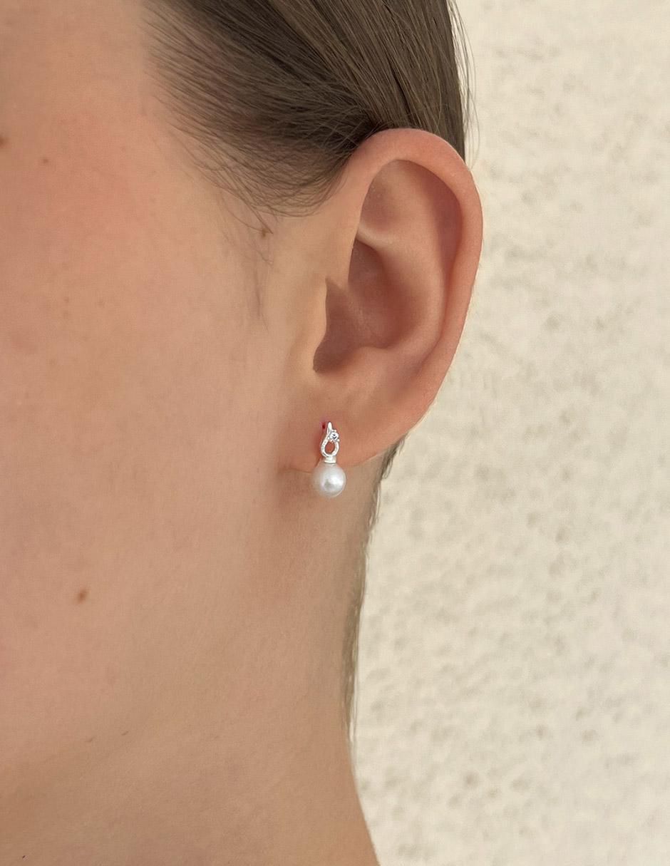 Aretes cortos de plata P 925 con acabado plateado 5
