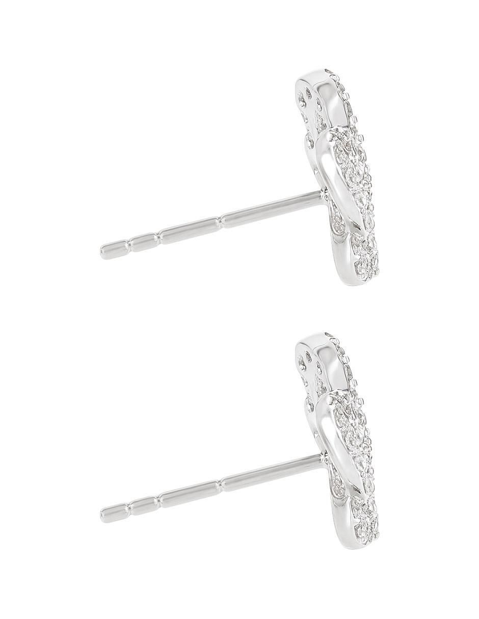 Broqueles de flor de plata P 925 con acabado plateado zirconia 4