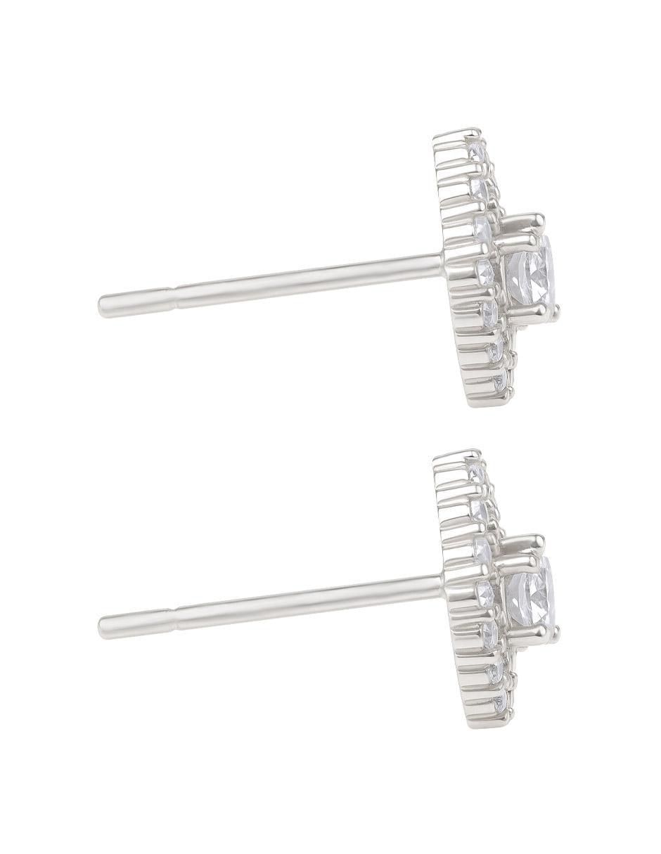 Broqueles de pera de plata P 925 con acabado plateado zirconia 3