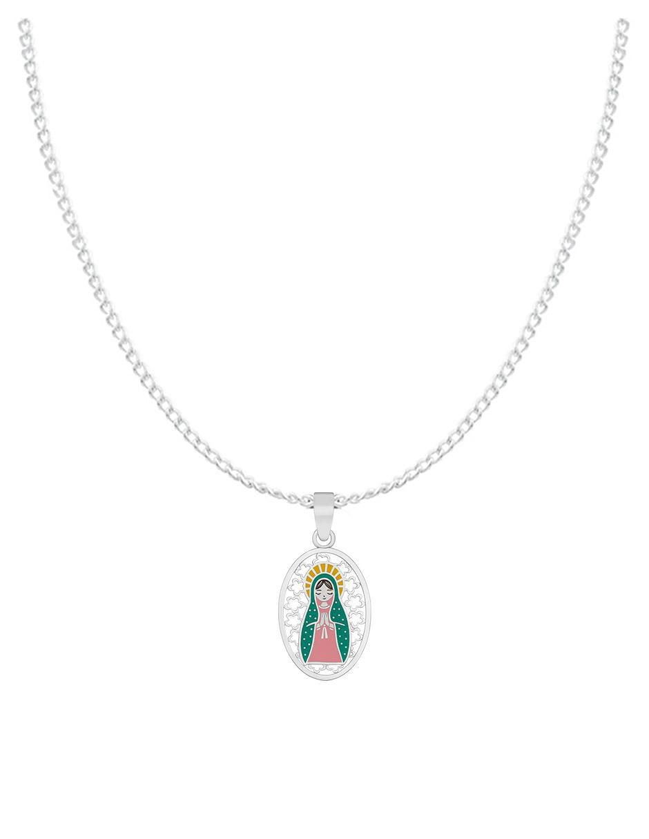 Collar con dije de virgen de plata P 925