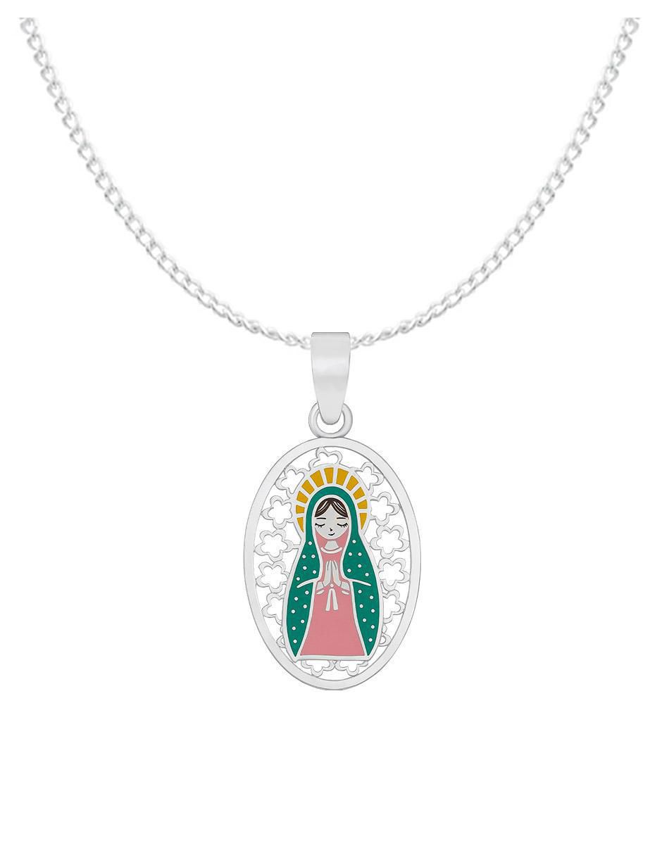 Collar con dije de virgen de plata P 925 2
