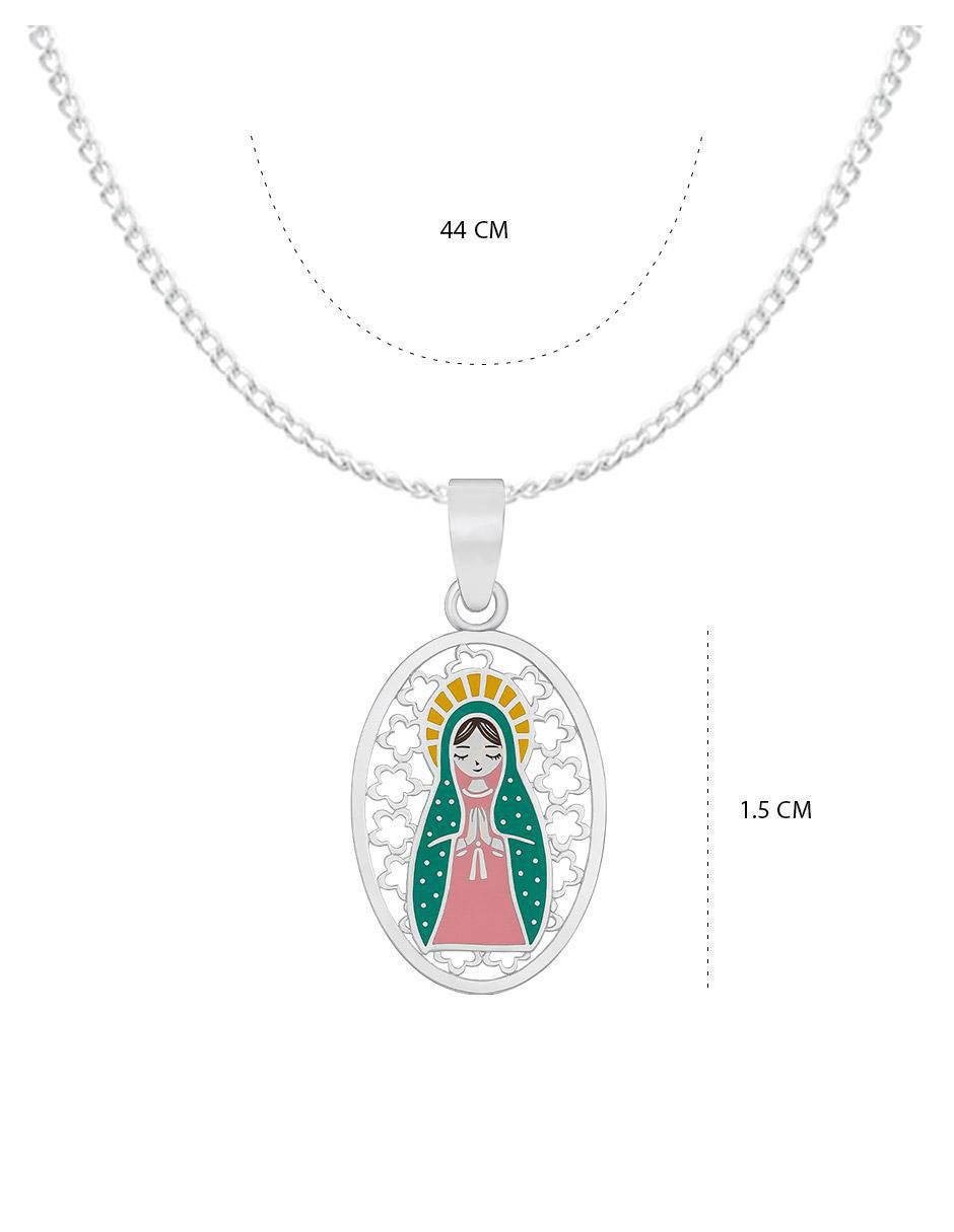 Collar con dije de virgen de plata P 925 6