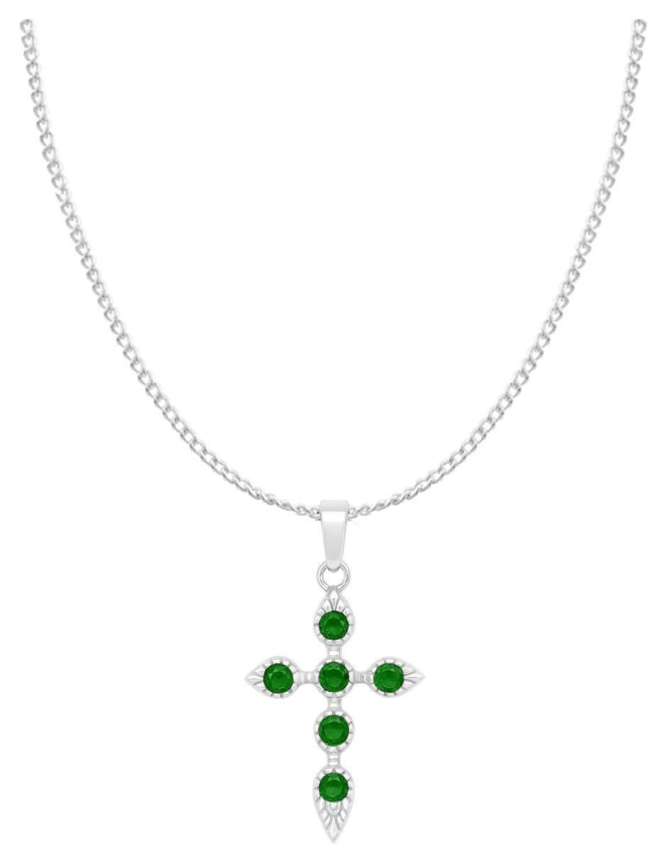 Collar con dije de cruz de plata P 925 Collar con dije de cruz de plata P 925