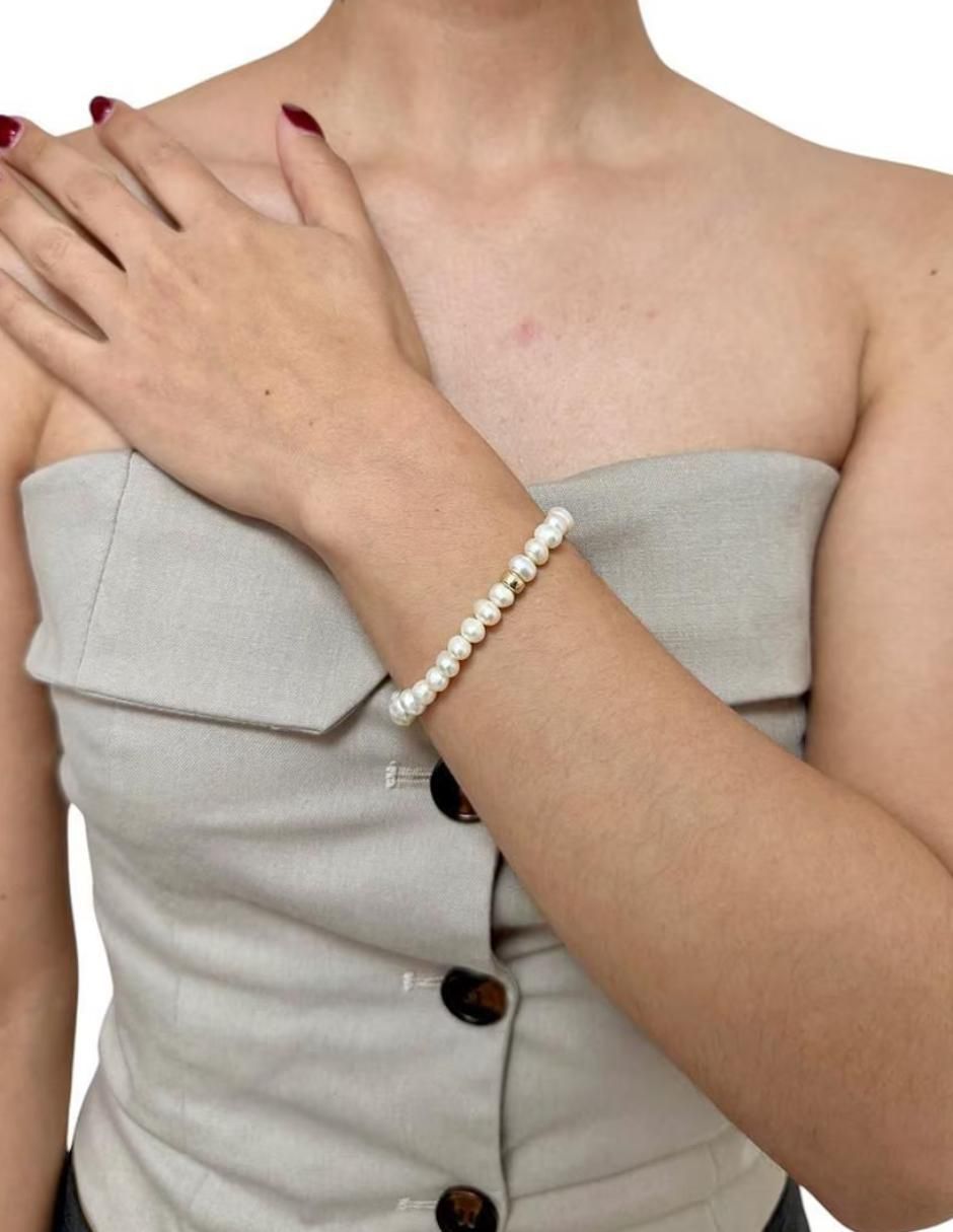 Pulsera de oro 14 k con acabado brillante 3
