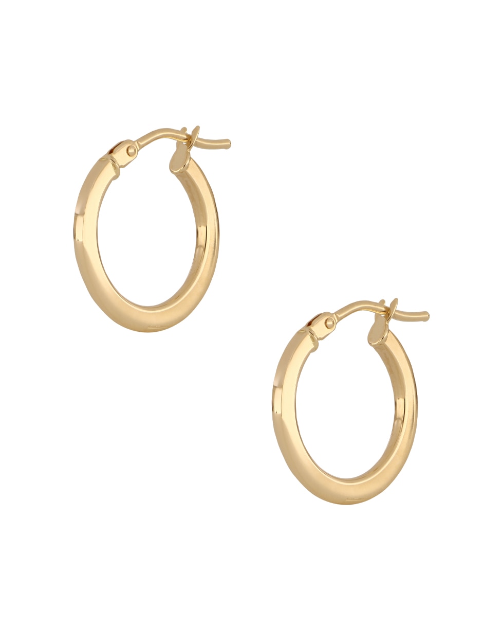 Arracadas de oro 14 K con acabado pulido