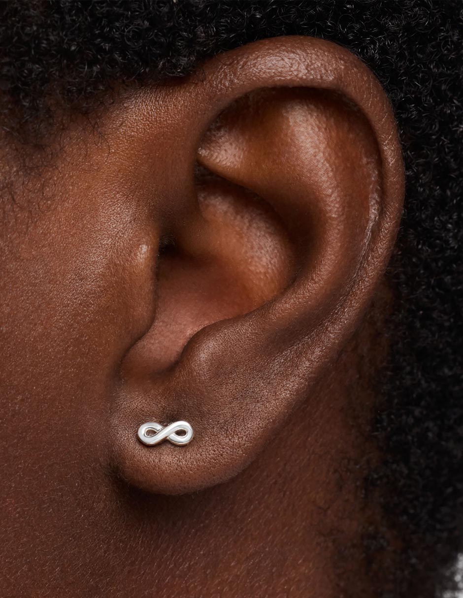 Aretes de infinito Motivos de plata P 925 con acabado brillante 6