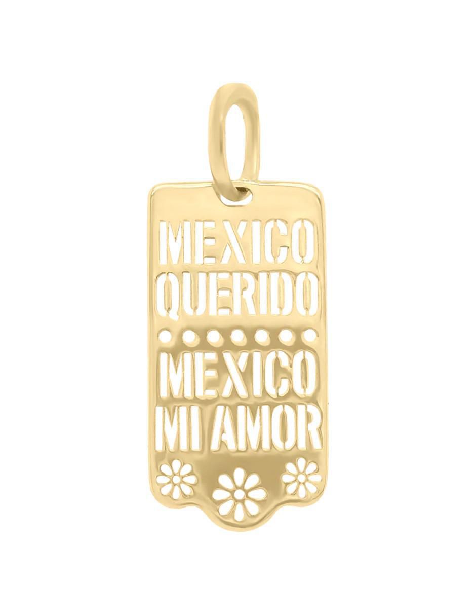 Dije rectangular patriamor de oro 14 K Dije rectangular patriamor de oro 14 K
