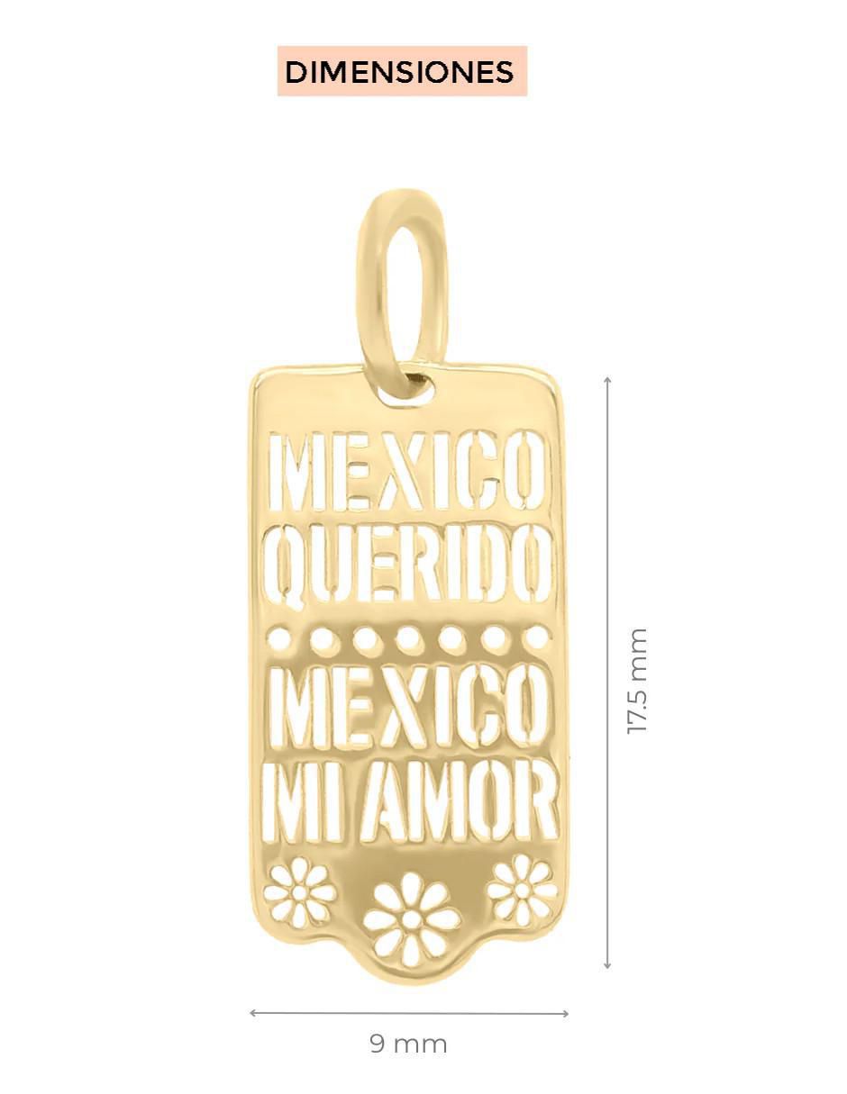 Dije rectangular patriamor de oro 14 K 3