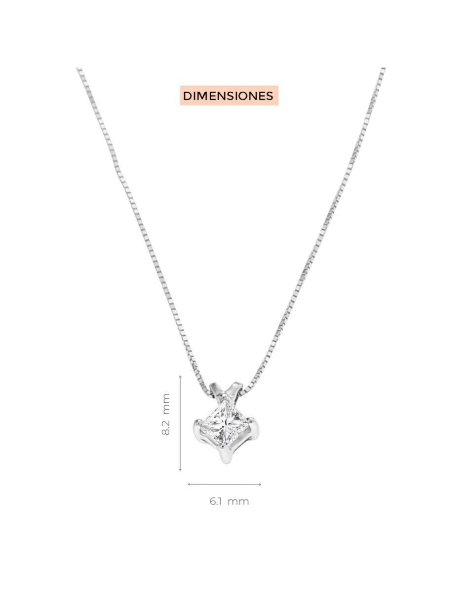 Colgante Y Dije de rombo aiden de oro blanco 14 K diamante 4
