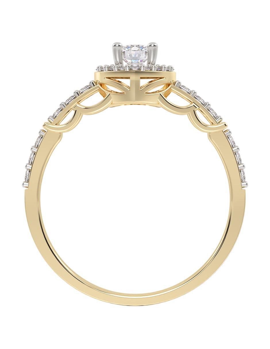Anillo de compromiso "de" oro 14 k abba joyas sin familia zirconia