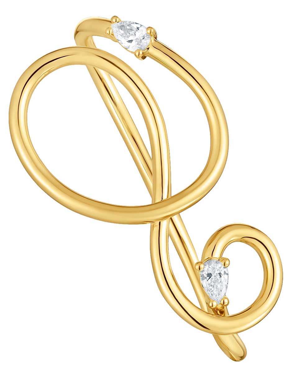 Anillo Lio LGD de plata P 925 diamante con baño de oro 2