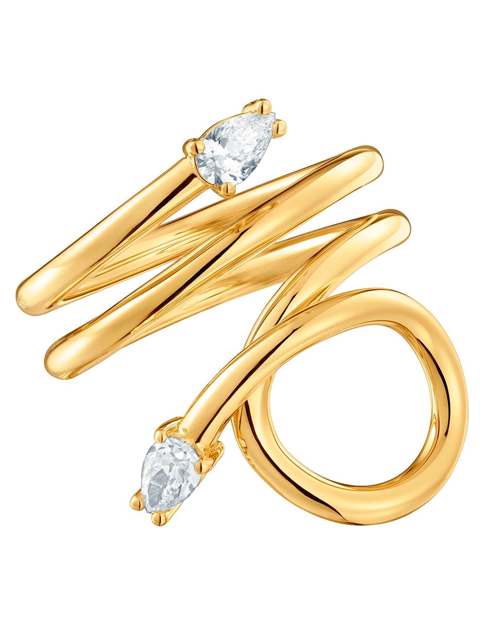 Anillo con gema Tous lio lgd p 925 de plata diamante baño de oro 2