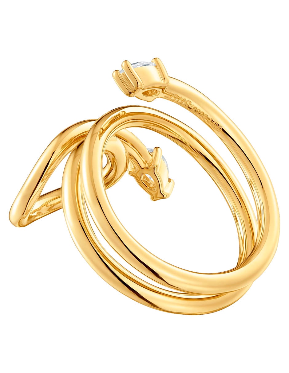 Anillo con gema Tous lio lgd p 925 de plata diamante baño de oro 3
