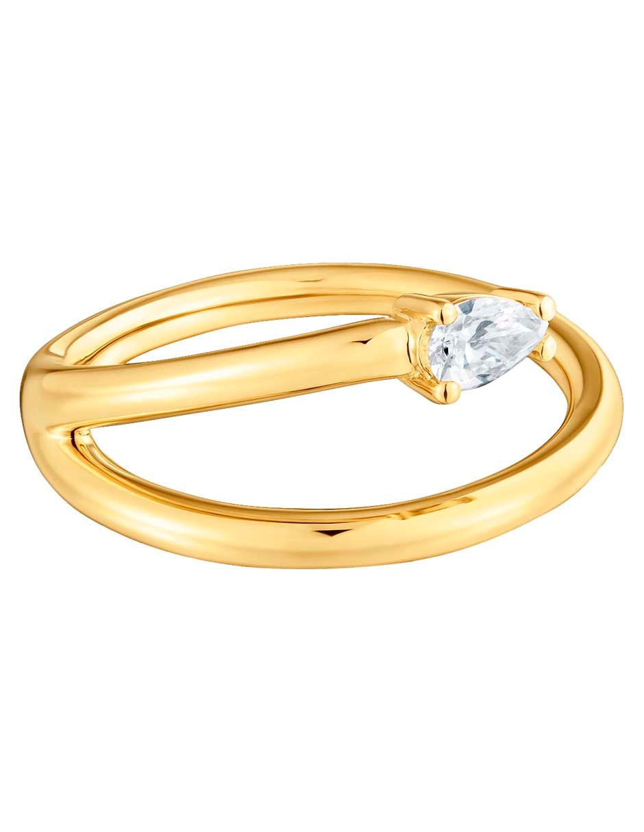 Anillo con gema Lio LGD P 925 de plata diamante con baño de oro
