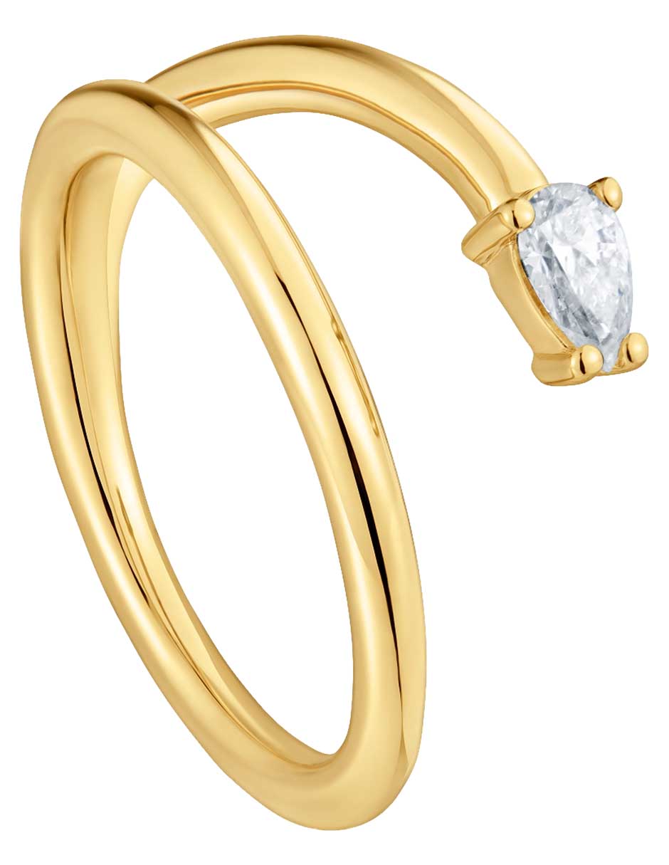 Anillo con gema Lio LGD P 925 de plata diamante con baño de oro 2