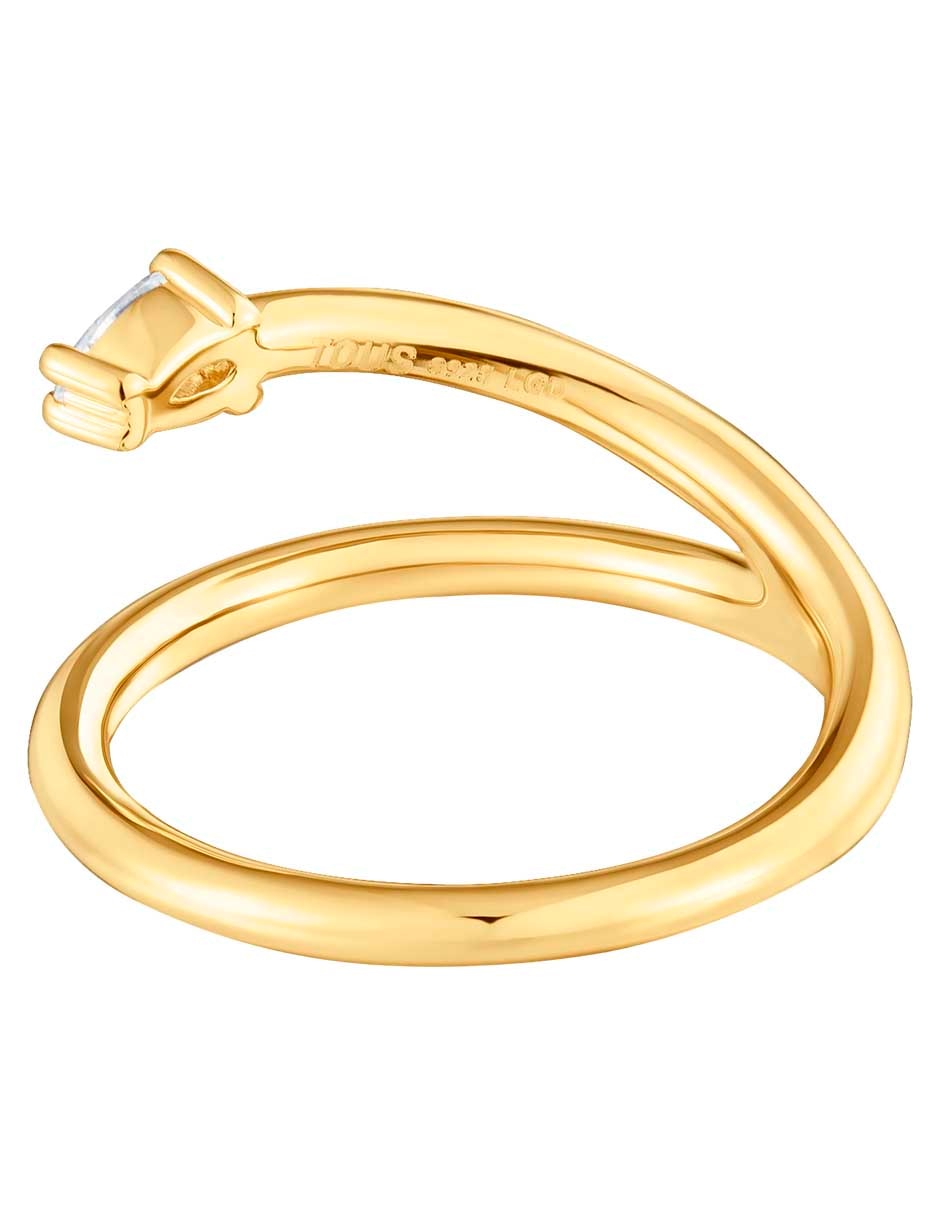 Anillo con gema Lio LGD P 925 de plata diamante con baño de oro 3