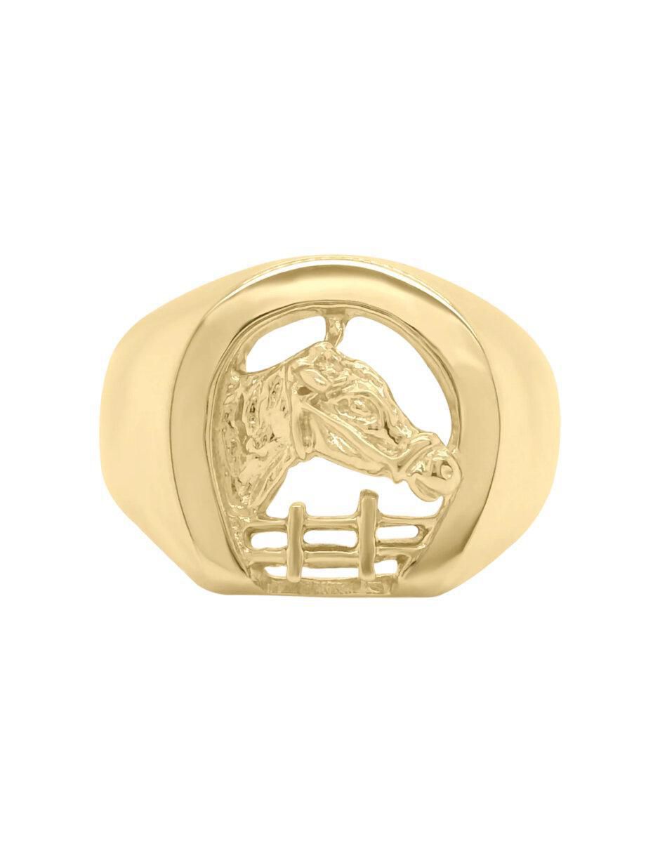 Anillo de caballo Kael 14 k de oro brillante