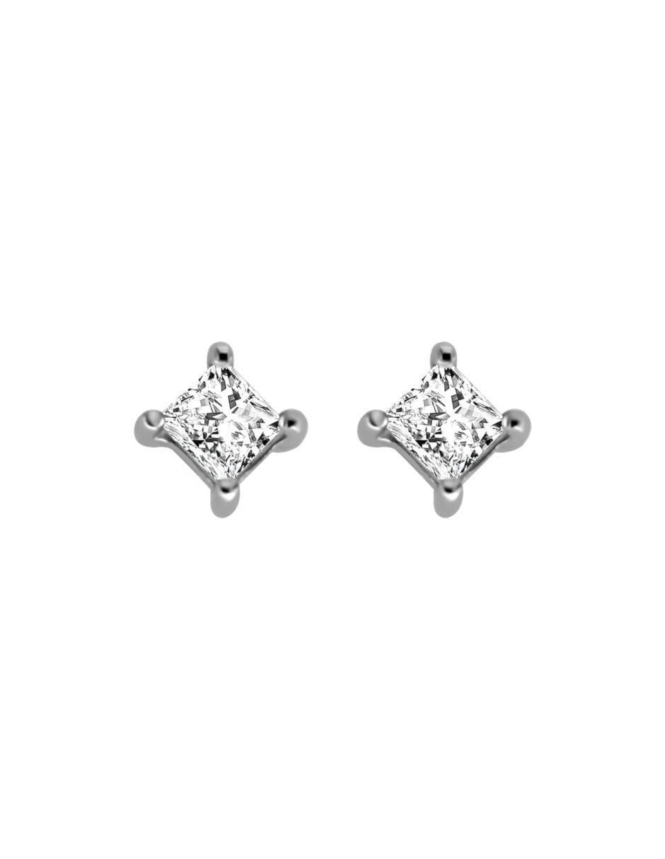 Aretes de rombo Aiden de oro 14 k con acabado brillante diamante Aretes de rombo Aiden de oro 14 k con acabado brillante diamante
