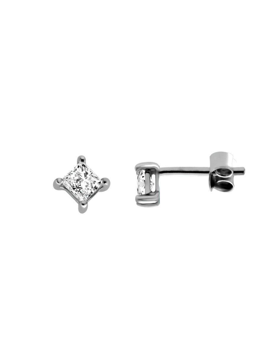 Aretes de rombo Aiden de oro 14 k con acabado brillante diamante 3