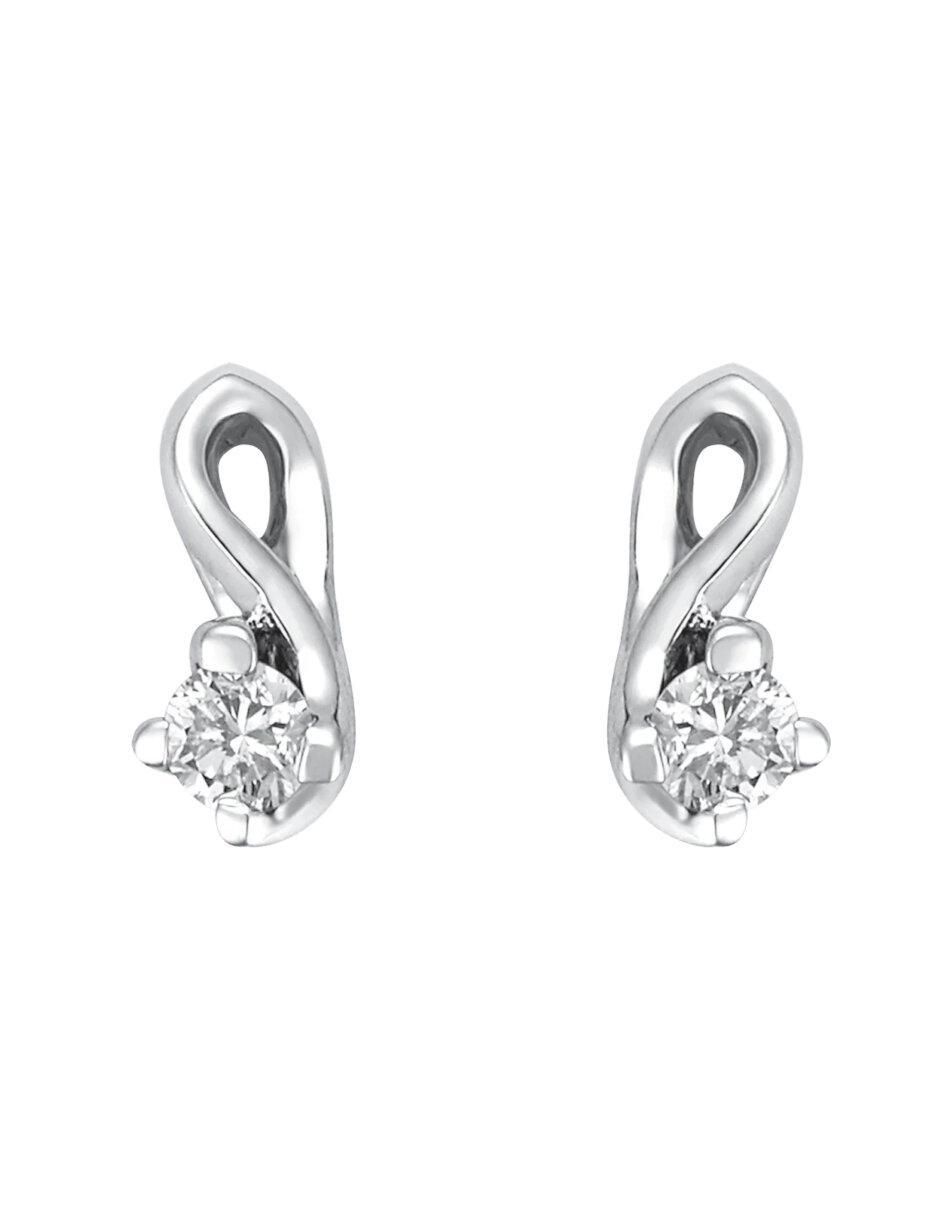 Aretes de Enya de oro 14 k con acabado brillante diamante Aretes de Enya de oro 14 k con acabado brillante diamante