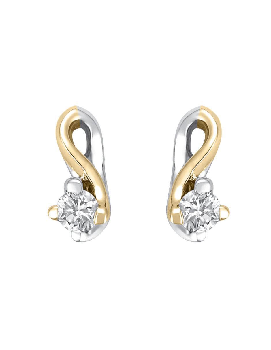 Aretes de Enya de oro 14 k con acabado brillante diamante