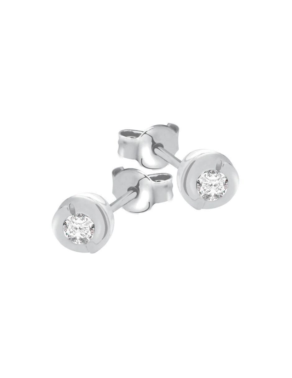 Broqueles Nuvole de oro 14 k con acabado brillante diamante 2