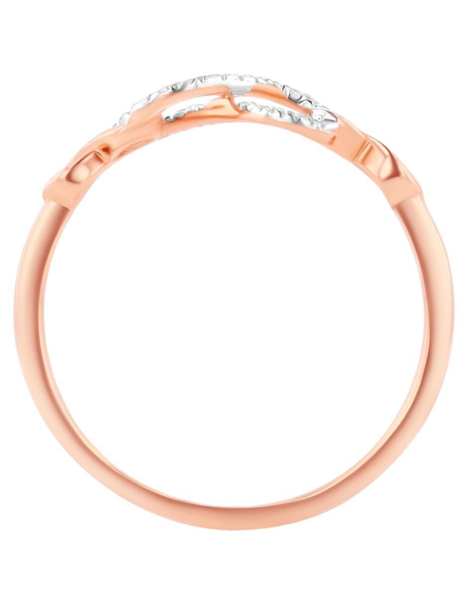 Anillo de infinito 14 k de oro rosa diamante brillante 4