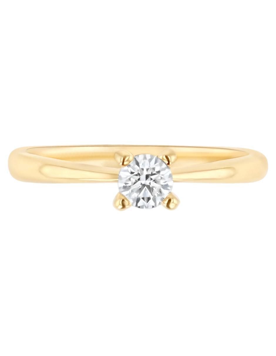 Solitario de oro amarillo 14 k diamante
