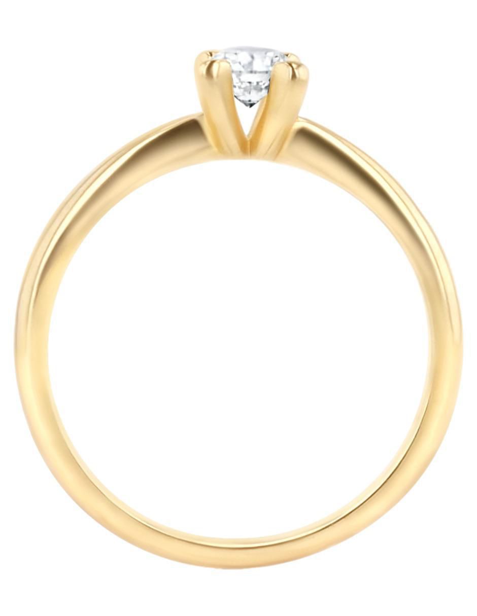 Solitario de oro amarillo 14 k diamante 4