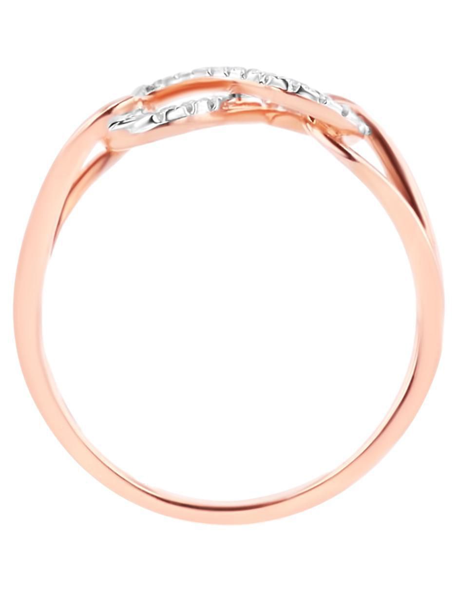 Anillo de infinito 14 k de oro rosa diamante brillante 4