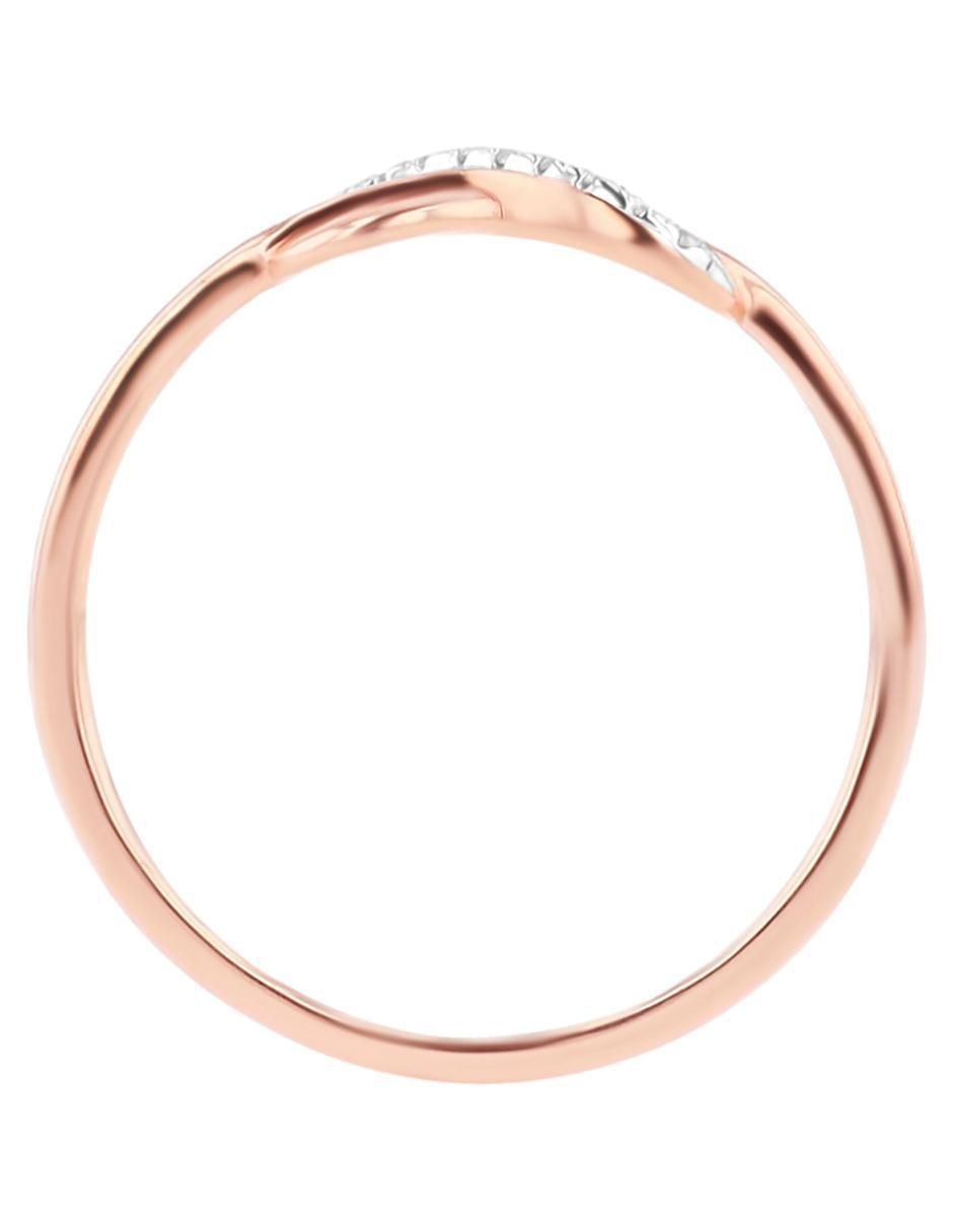 Anillo de infinito 14 k de oro rosa diamante brillante 4