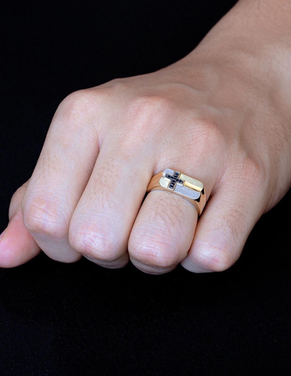 Anillo 10 k de oro zirconia brillante 2