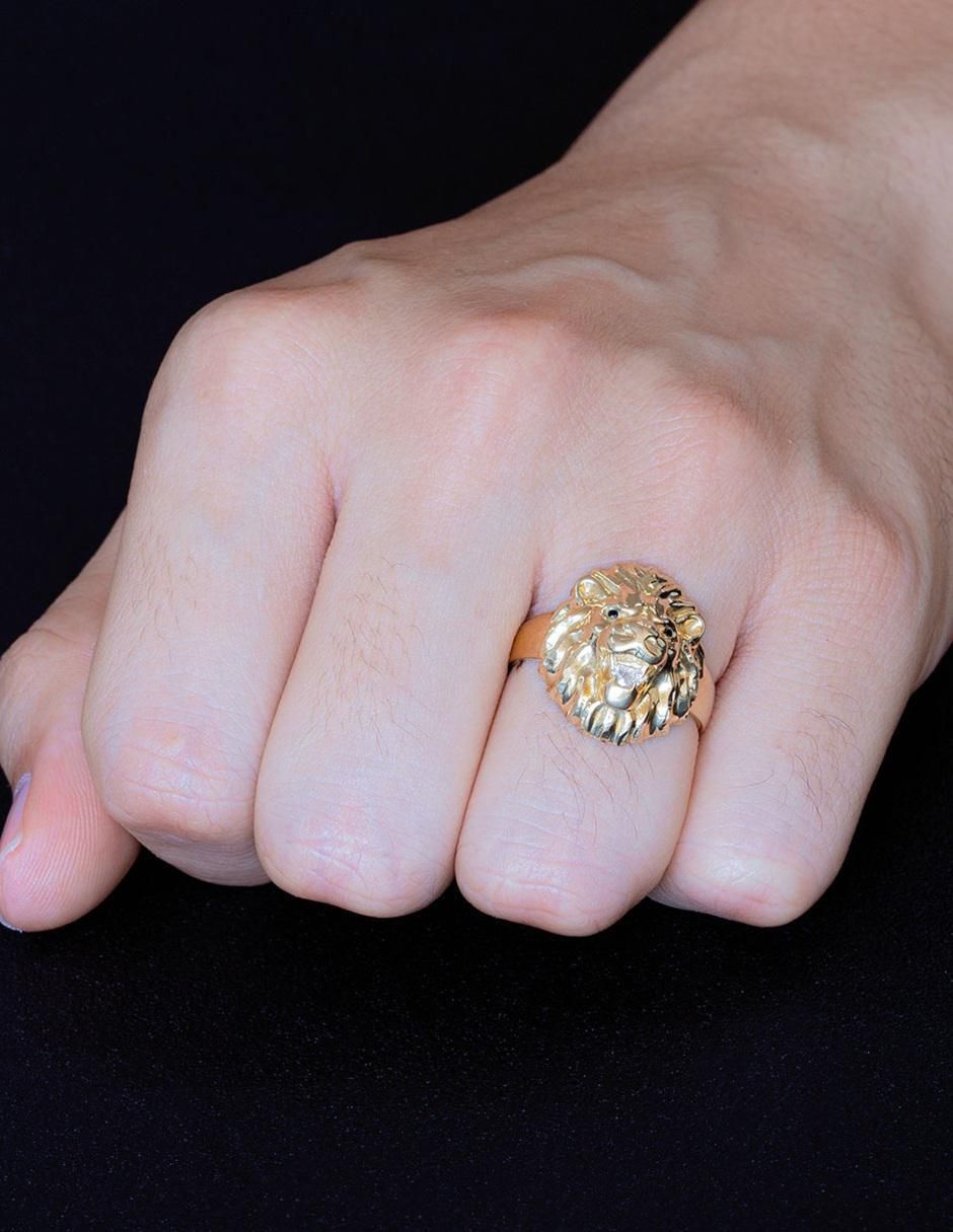 Anillo 10 k de oro zirconia brillante 3