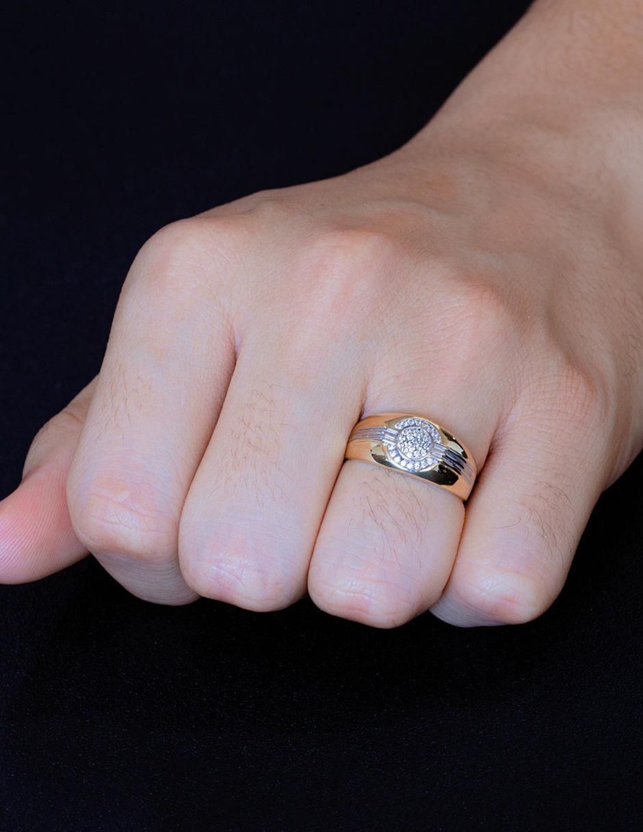 Anillo 10 k de oro zirconia brillante 2