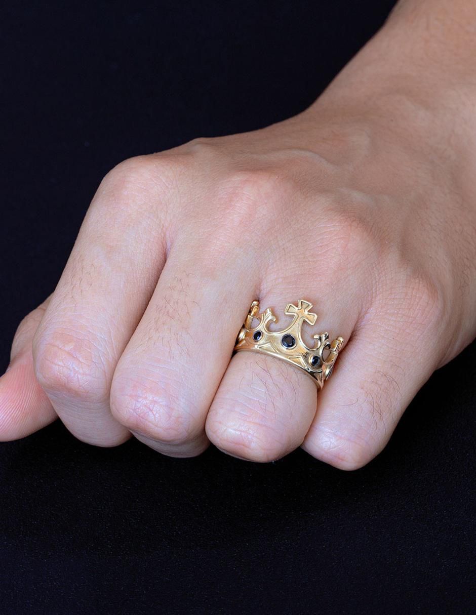 Anillo de corona 10 k de oro zirconia brillante 2