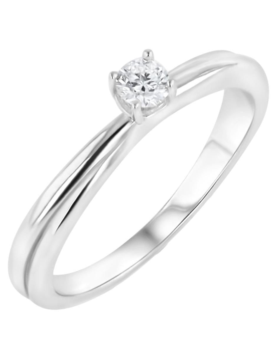 Solitario de oro blanco 14 k diamante 2