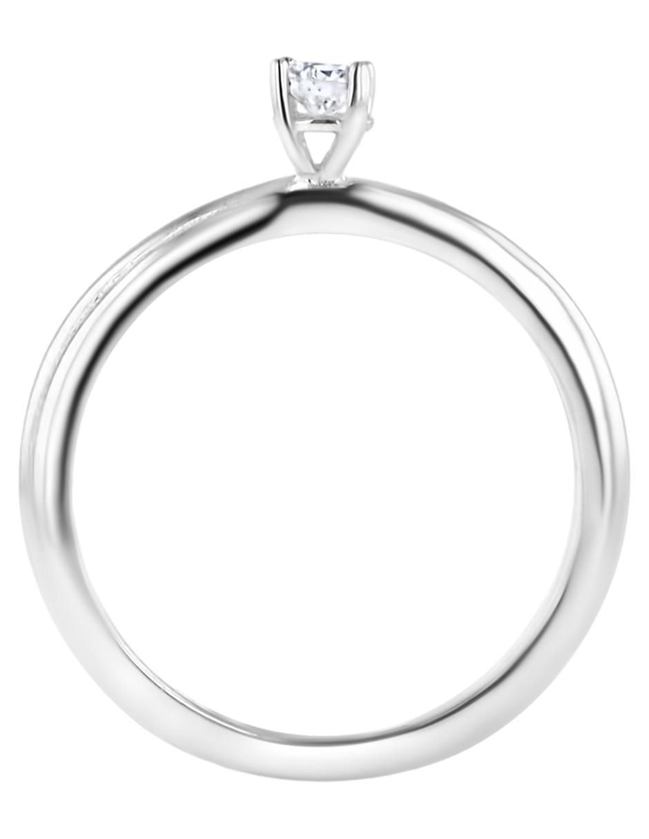 Solitario de oro blanco 14 k diamante 4