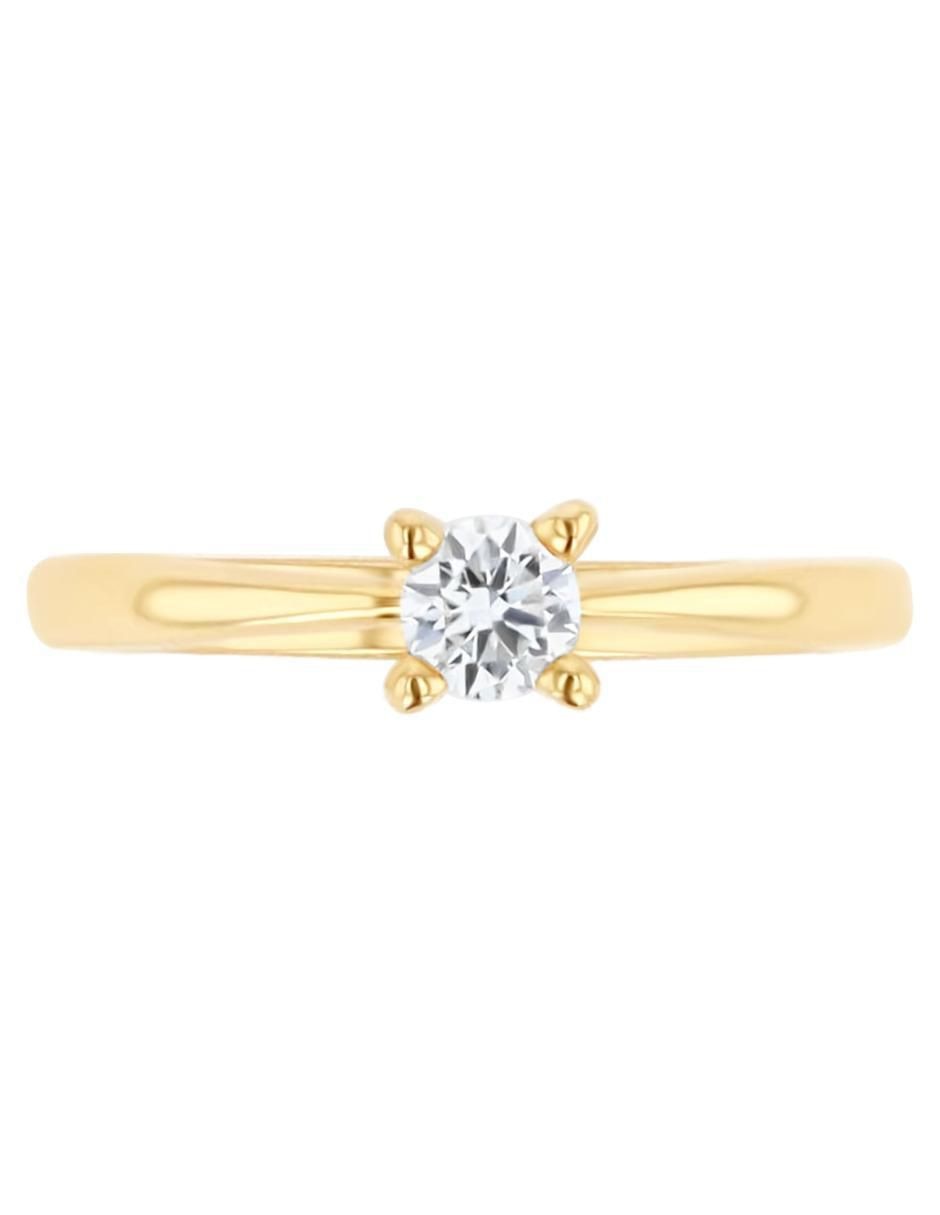 Solitario de oro amarillo 14 k diamante