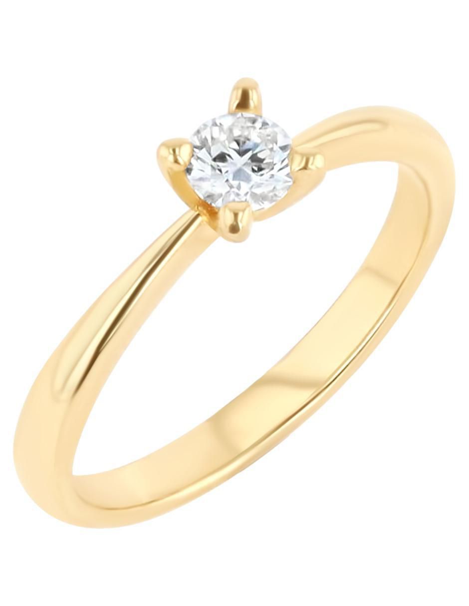 Solitario de oro amarillo 14 k diamante 2