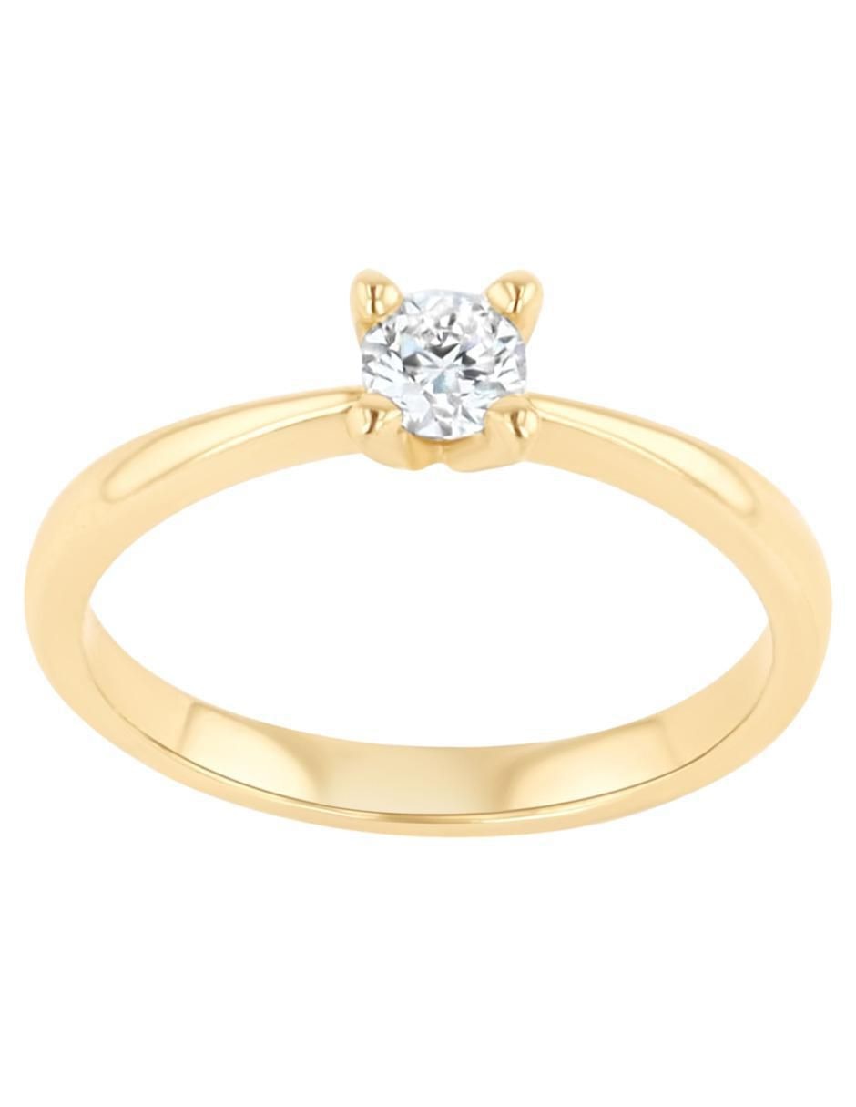 Solitario de oro amarillo 14 k diamante 3