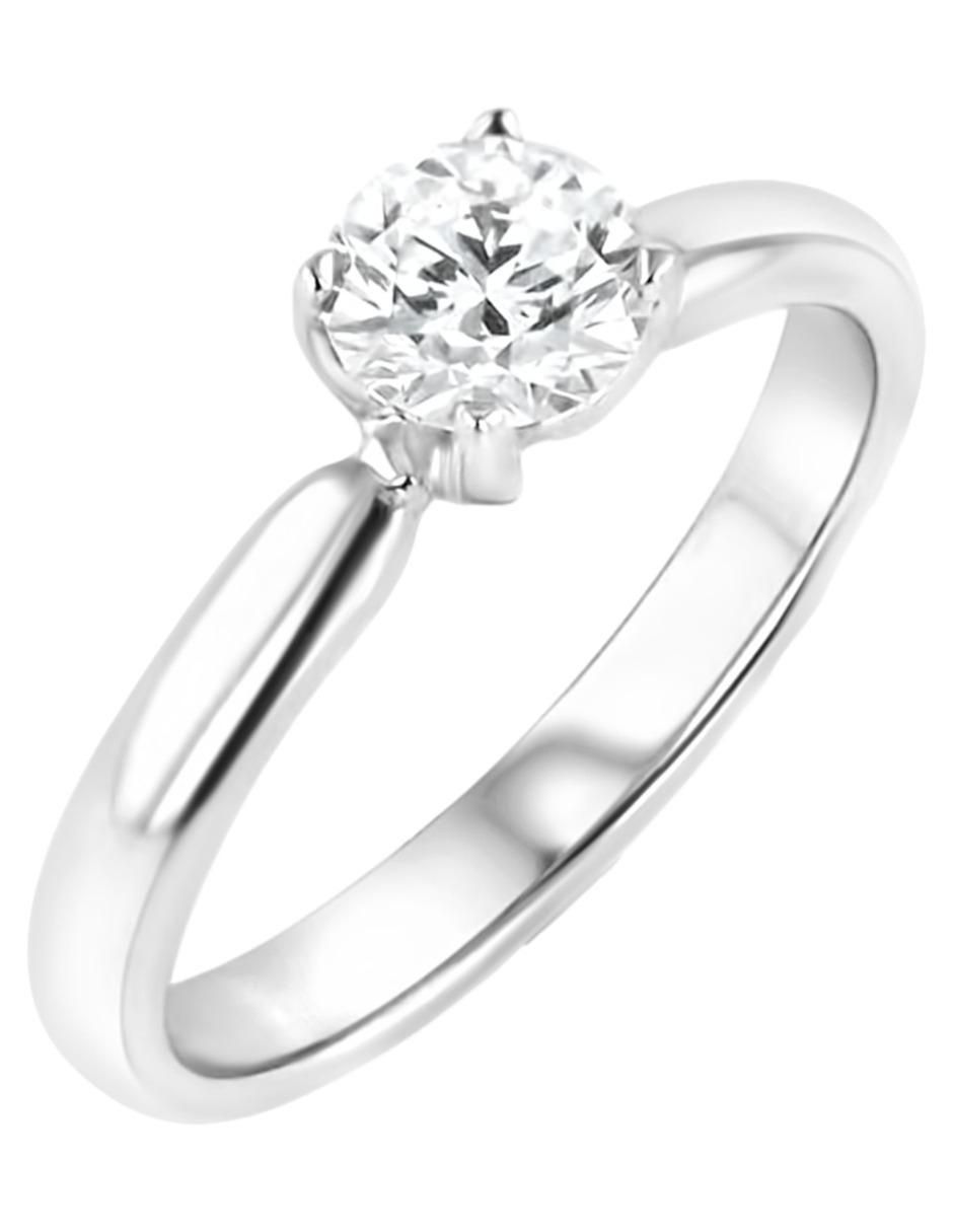 Solitario de oro blanco 14 k diamante 2