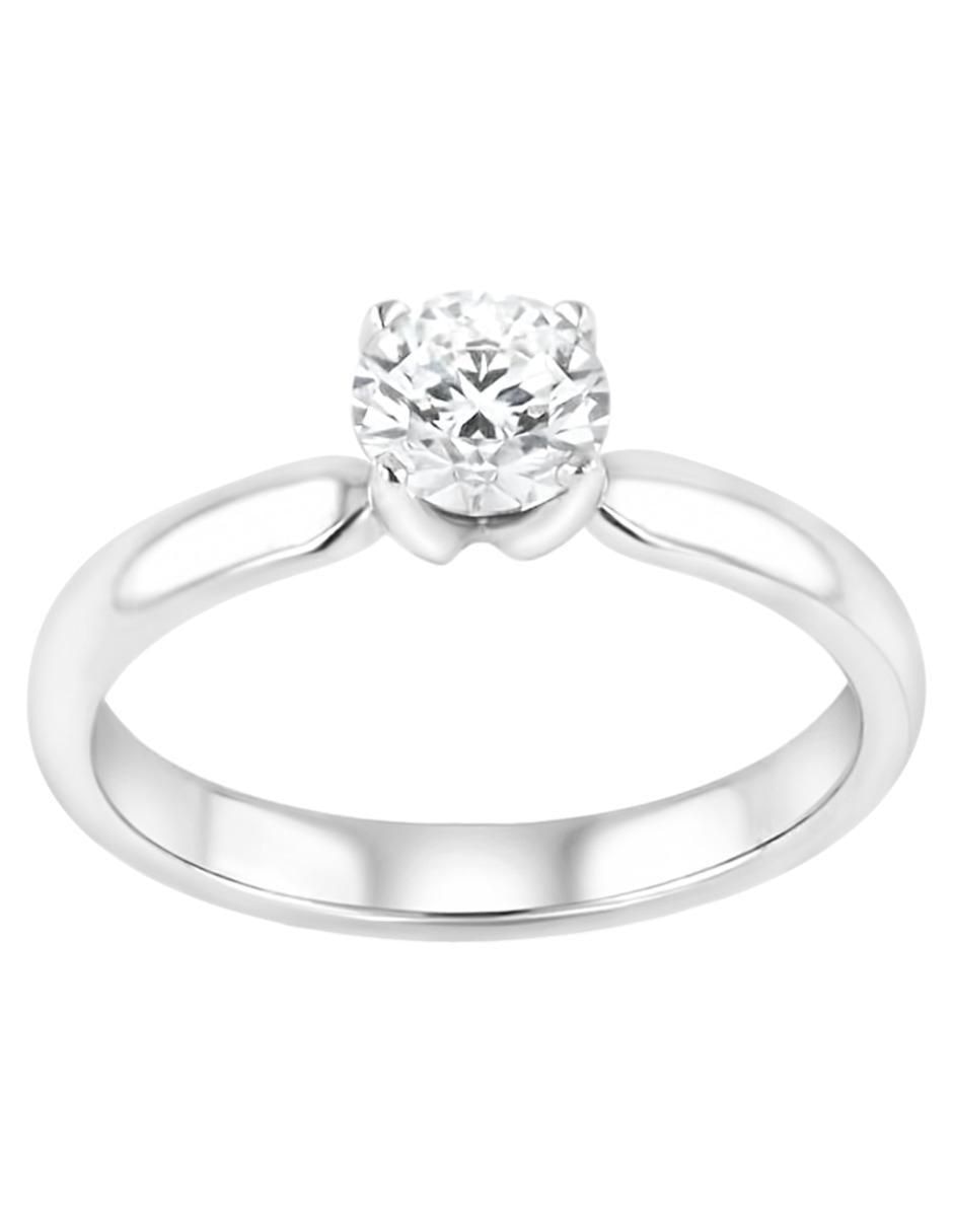 Solitario de oro blanco 14 k diamante 3