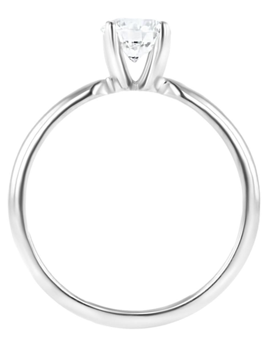 Solitario de oro blanco 14 k diamante 4