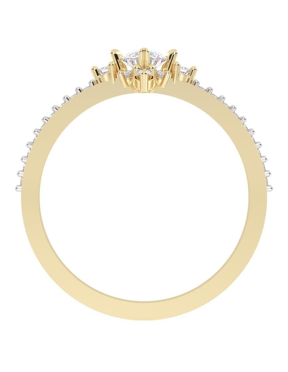 Anillo de compromiso "de" oro 10 k abba joyas sin familia zirconia