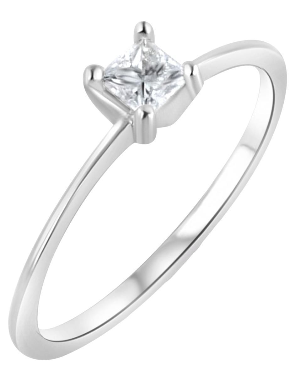 Solitario de oro blanco 14 k diamante 2